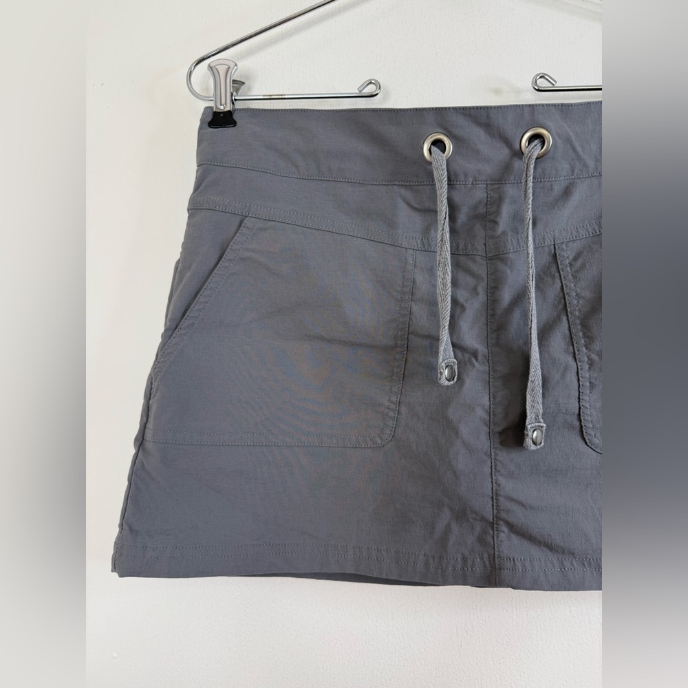 Prana Bliss Gray Drawstring Mini Skort S - image 2